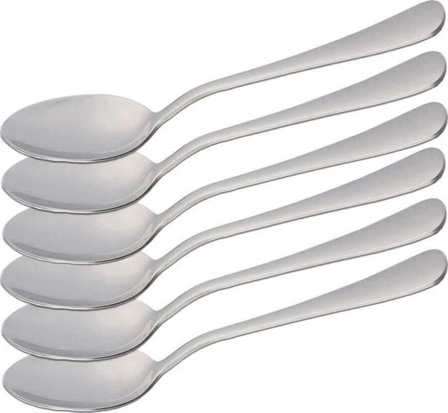 PolkaHome 6 soeplepels 20 x 4 cm 18 0 roestvrij staal eenvoudig