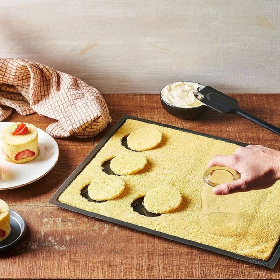 PolkaHome Bakmat met randen anti-aanbaklaag flexibel ovenbestendig zwart BPA-vrij silicone keukenaccessoire bakaccessoire