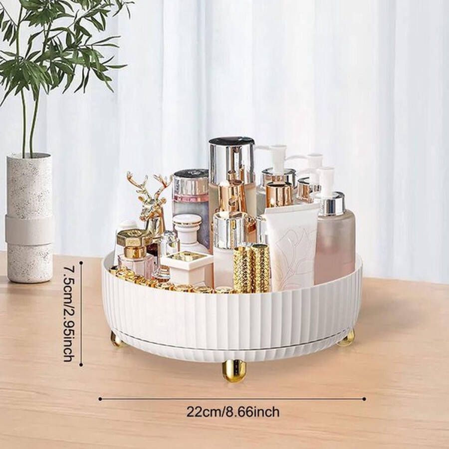 PolkaHome Cosmetica make-up organizer 360° draaibaar kruidenrek roterend opbergrek cosmetica-organizer voor kamer decoratie kaptafel slaapkamer badkamer