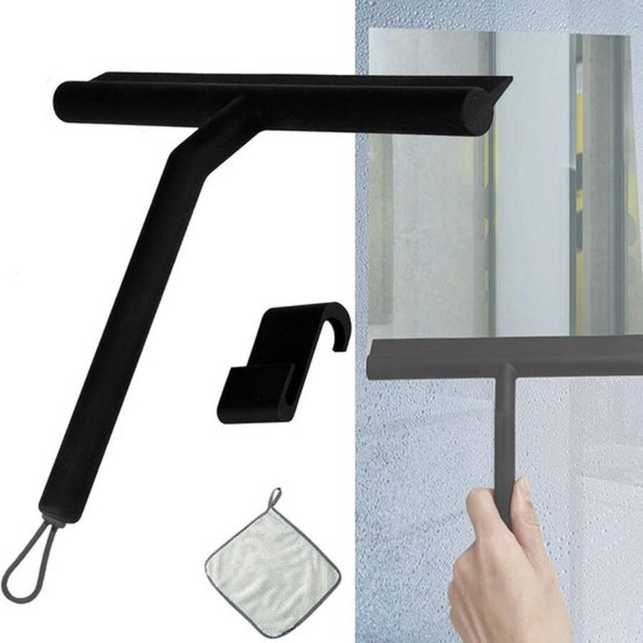 PolkaHome Douchewisserset met houder badkamerwisser douchewisser raamwisser siliconen douchewisser voor douche badkamer spiegel reiniging van glas