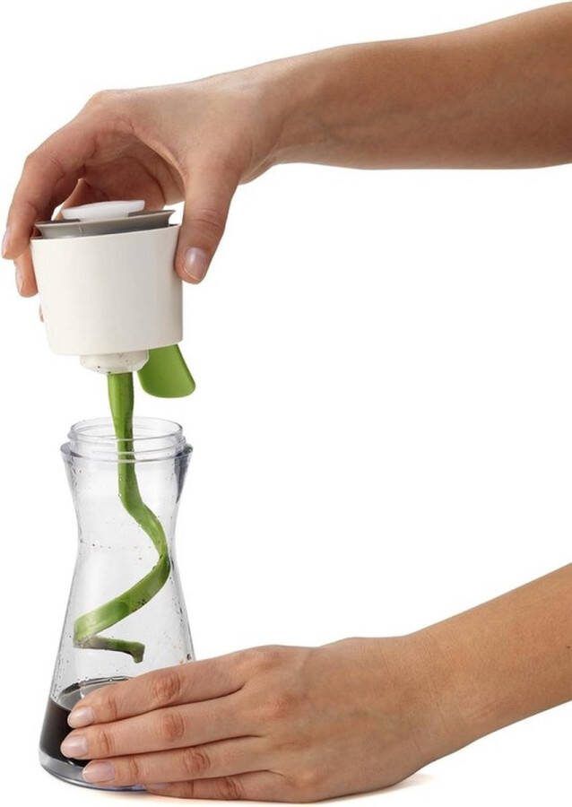PolkaHome dressingmixer dressingshaker voor saladedressings mengbeker met maatverdeling en afsluitbare schenktuit (kleur: wit groen) hoeveelheid: 1 stuk