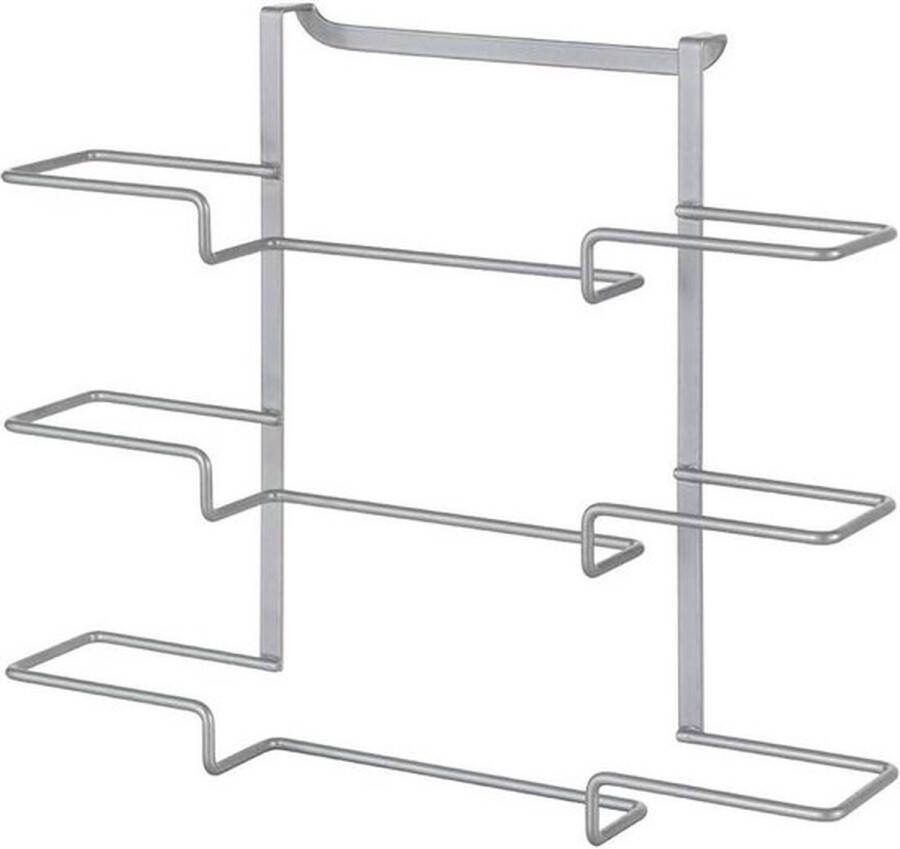 PolkaHome Foliehouder metaal zilver 36 x 9 x 30 cm keukenrolhouder opbergrek Foliehouder