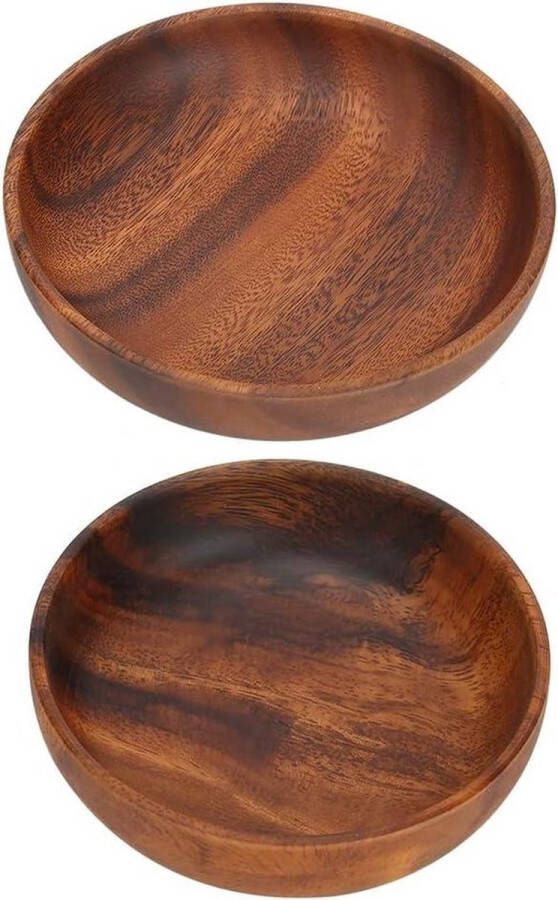PolkaHome Houten Saladekom Ambachten Serveerschaal voor Koffiebar Fruit Salade Snack Ideaal voor Bruiloft Verjaardag Inwijdingsfeestjes 17.5 * 4CM