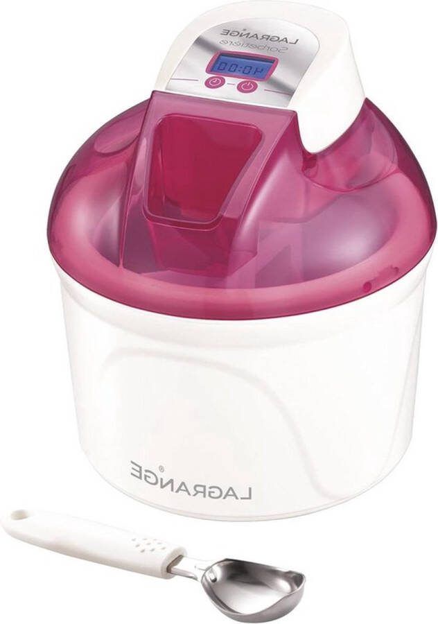 PolkaHome IJsmachine 12 W LCD-display container 15 l framboos Krachtige ijsmaker