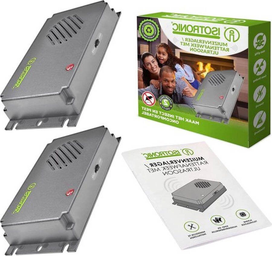 PolkaHome Kattenverjager Ultrasoon Geluid Muizen Ratten Op Batterijen Diervriendelijk en Veilig 40 m² kattenverjager