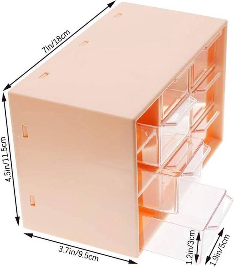 PolkaHome Kleine laden gebruikt voor bureau ijdelheid en tafelblad 9 verwijderbare laden voor naaien handwerk kantoorbenodigdheden en sieraden (beige)