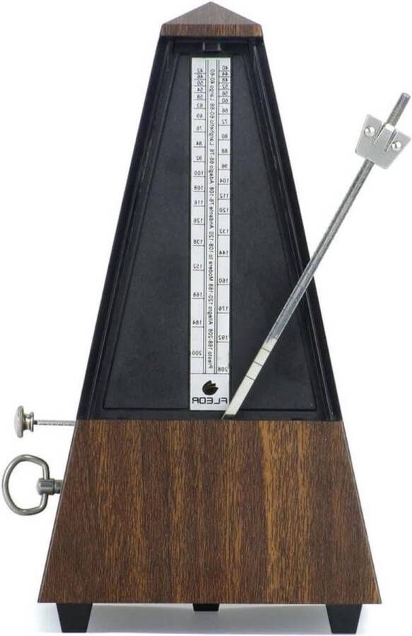 PolkaHome Mechanische metronoom teakhout piramidevorm pianotoetsenborden gitaar viool trommel muziekinstrumenten