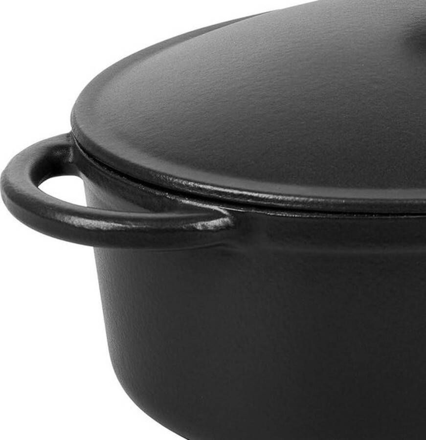 PolkaHome Ovale braadpan gegoten aluminium 65 liter L 32 cm zwart inductie geschikt voor binnen buiten