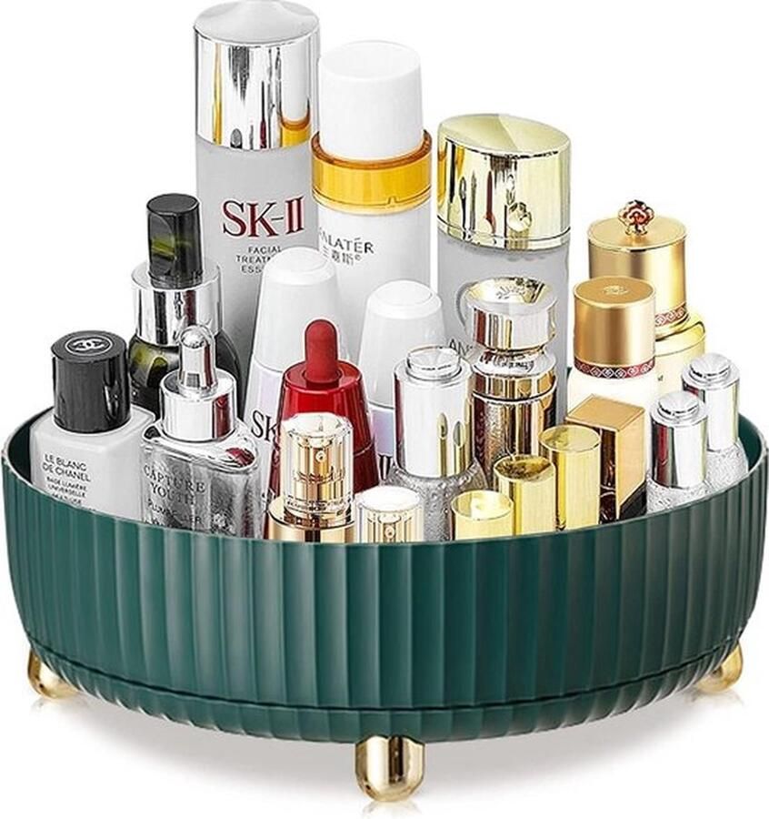PolkaHome Cosmetica make-up organizer 360° draaibaar kruidenrek roterend opbergrek cosmetica-organizer voor kamer decoratie kaptafel slaapkamer badkamer