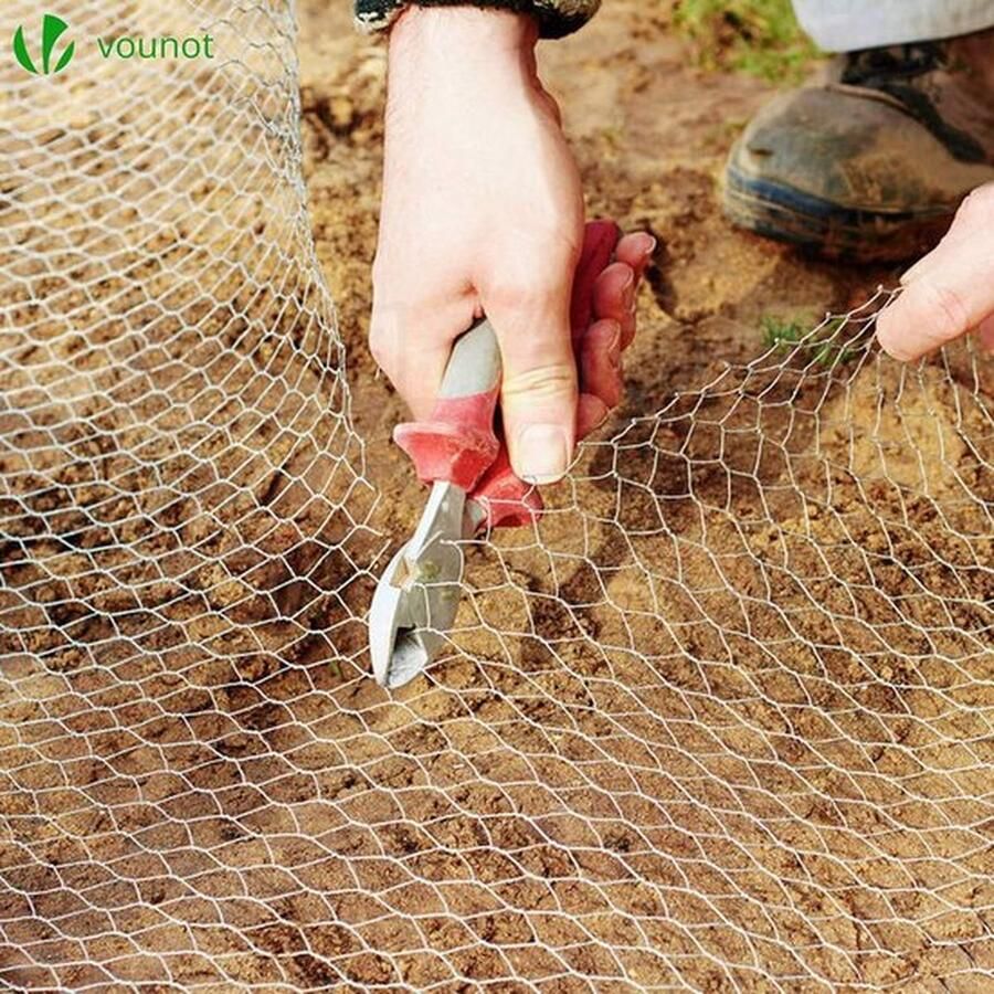 PolkaHome Gaas hekwerk zeshoekig gaas konijnengaas kippengaas maaswijdte 13 mm hoogte 100 cm lengte 25 m gegalvaniseerd zilverVounot Wire fence hexagonal mesh