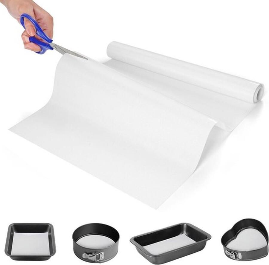 PolkaHome Herbruikbare Bak Mat Rol Siliconen 30 cm x 25 m Bakmat Werkblad Beschermer Non-Stick Voedsel Veilig Geen BPA Oven Air Fryer Vaatwasser & Diepvries Veilig