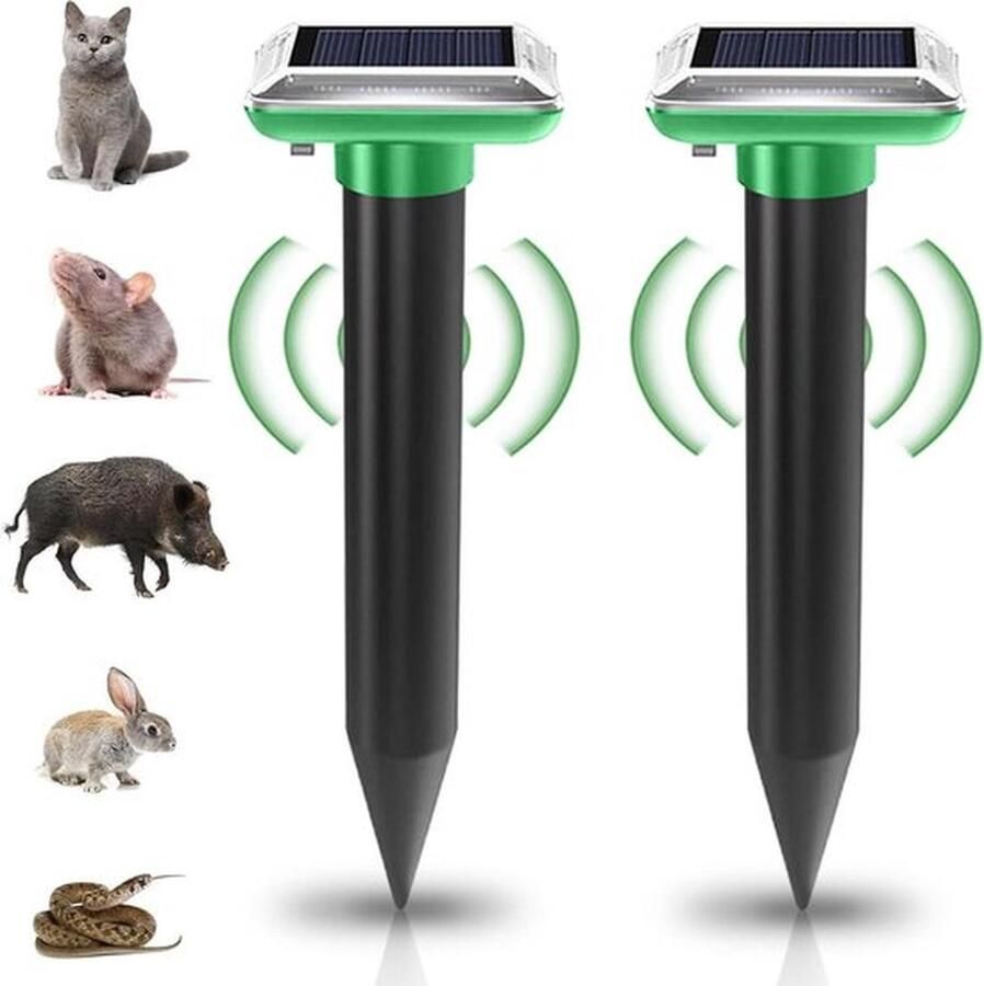 PolkaHome Kattenverjager Zonne-afweermiddel mol knaagdierafweermiddel anti-mol ultrasoon IP65 waterdicht ongediertebestrijding voor de tuin kattenverjager