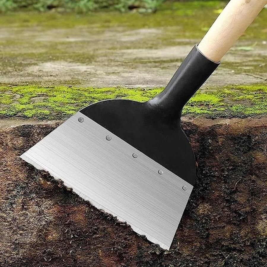 PolkaHome Multifunctionele tuinschep outdoor-tuin-reinigingsschep koolstofstaal wieden planten boerderij wieden plantenschep onkruidreinigingsschep (21 x 26 5 cm zonder handgreep)