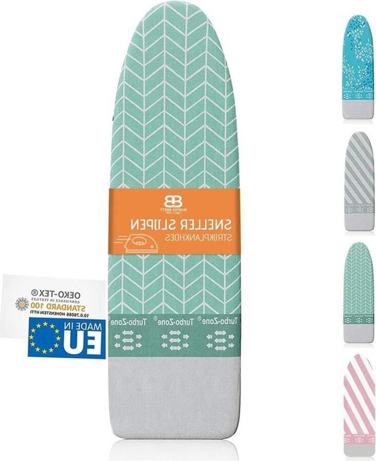 PolkaHome Strijkplankhoes maat M Buntes Brett Universeel 120x40 cm Snel en gemakkelijk strijken Made in EU Groen strijkplankhoes