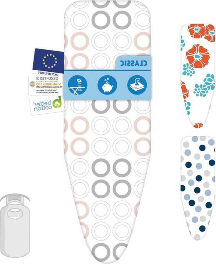 PolkaHome Premium Strijkplankhoes Extra dampdoorlatend Maat L-XL Inclusief 3MM schuimlaag Optimaal strijkcomfort Perfecte pasvorm strijkplankhoes