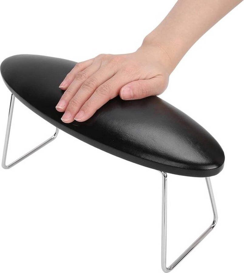 PolkaHome Professioneel Nail Art Hand Kussen Zacht Microfiber PU Lederen Nagel Armsteun Kussen Wasbaar Manicure Hand Rest Nagels Salon en Thuis Zwart