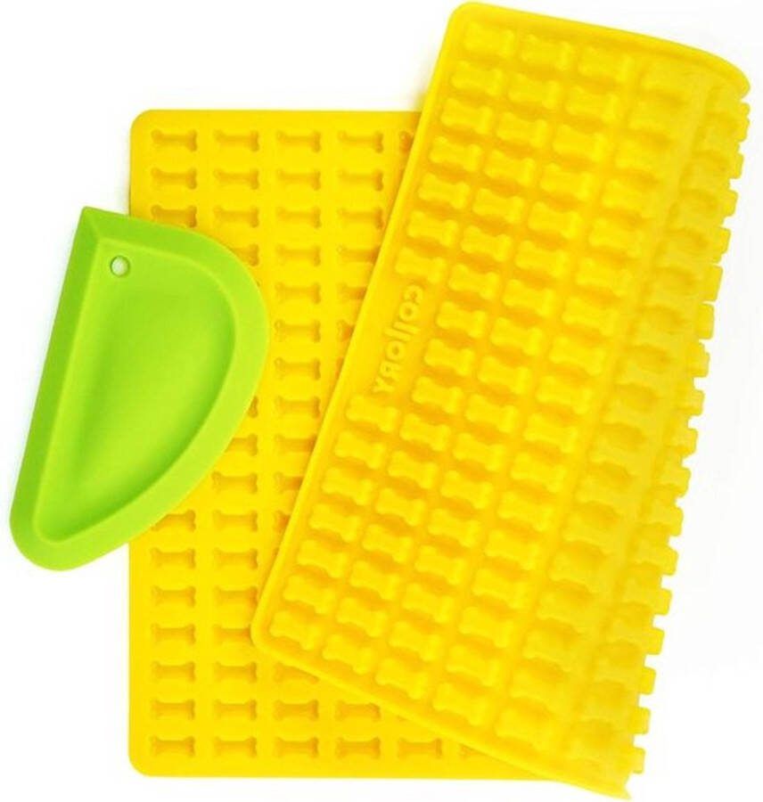 PolkaHome Siliconen bakvorm mini botten (2 cm) hondenkoekjes bakmat deegschraper anti-aanbak voedselveilig BPA-vrij
