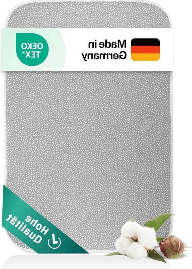 PolkaHome Strijkdeken van Everlar Made in Germany Ideaal voor thuis en onderweg 100 x 65cm Hittebestendig 100% katoen. strijkplankhoes