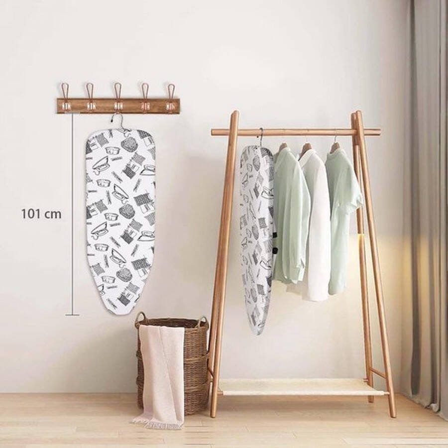 PolkaHome Strijkplank Kleine tafelstrijkplank met hittebestendige hoes inklapbare poten en lichtgewicht extra lang strijkvlak met haken voor opbergen 92 x 34CM