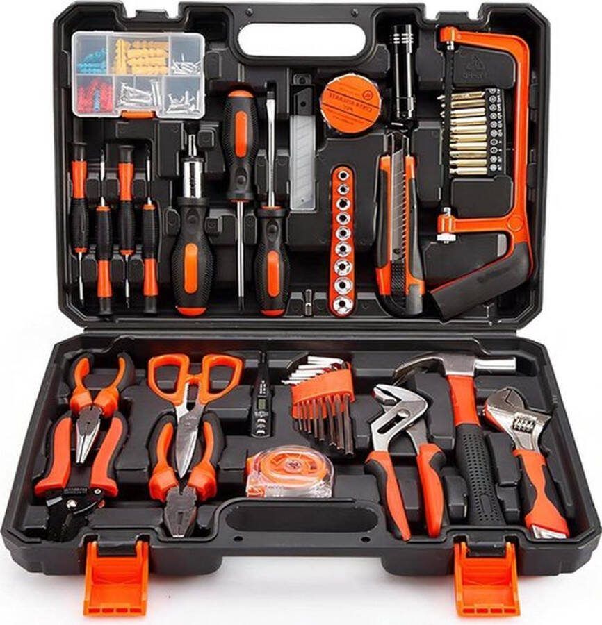 PolkaHome Thuisreparatieset 102 Delig Universele Gereedschapskist Dagelijkse Reparatie Onderhoud Doe-Het-Zelf Opbergtas