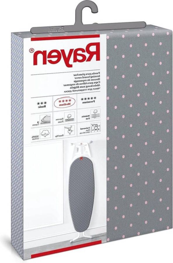 PolkaHome Universele strijkplankhoes eenvoudig aan te brengen gewatteerd met EasyClip systeem Rayen Medium range strijkplankhoes