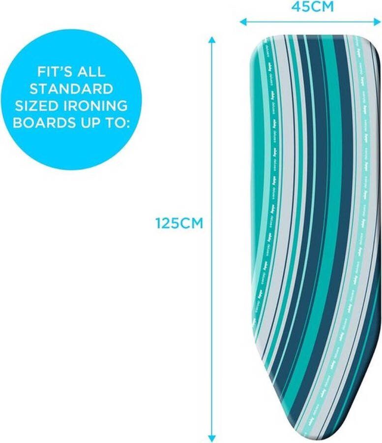 PolkaHome Universele strijkplankhoes Minky Premium 125 x 45 cm 100% katoen blauw strijkplankhoes