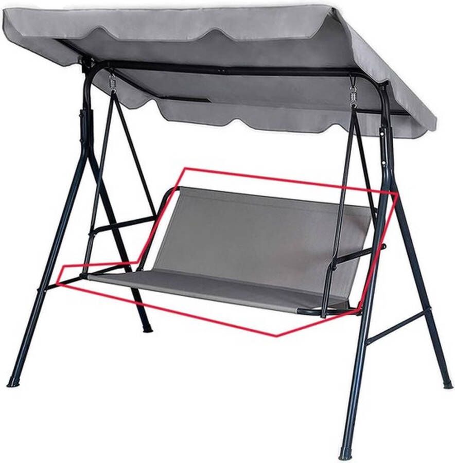 PolkaHome Vervangende schommelstoelhoes voor schommelbank stoelhoes voor tuinstoel voor buiten 2-zits en 3-zits grijs 105 x 48 x 48 cm