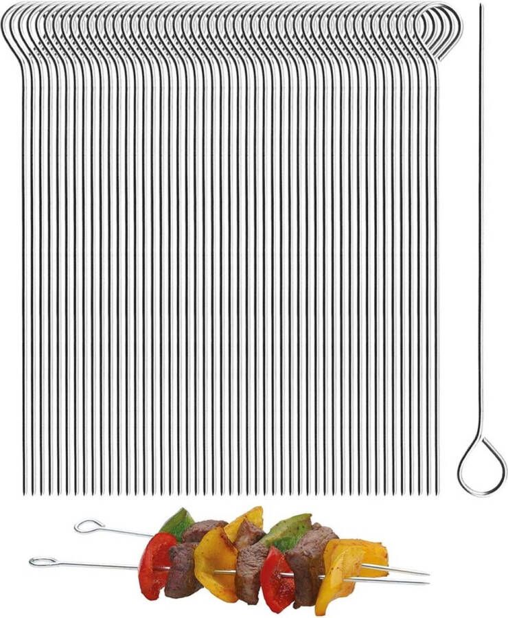 Polly Online 5.9 Inch Roestvrijstalen Spies Grillen Shish Kebob Cocktailprikker Herbruikbare Martini Picks 50st