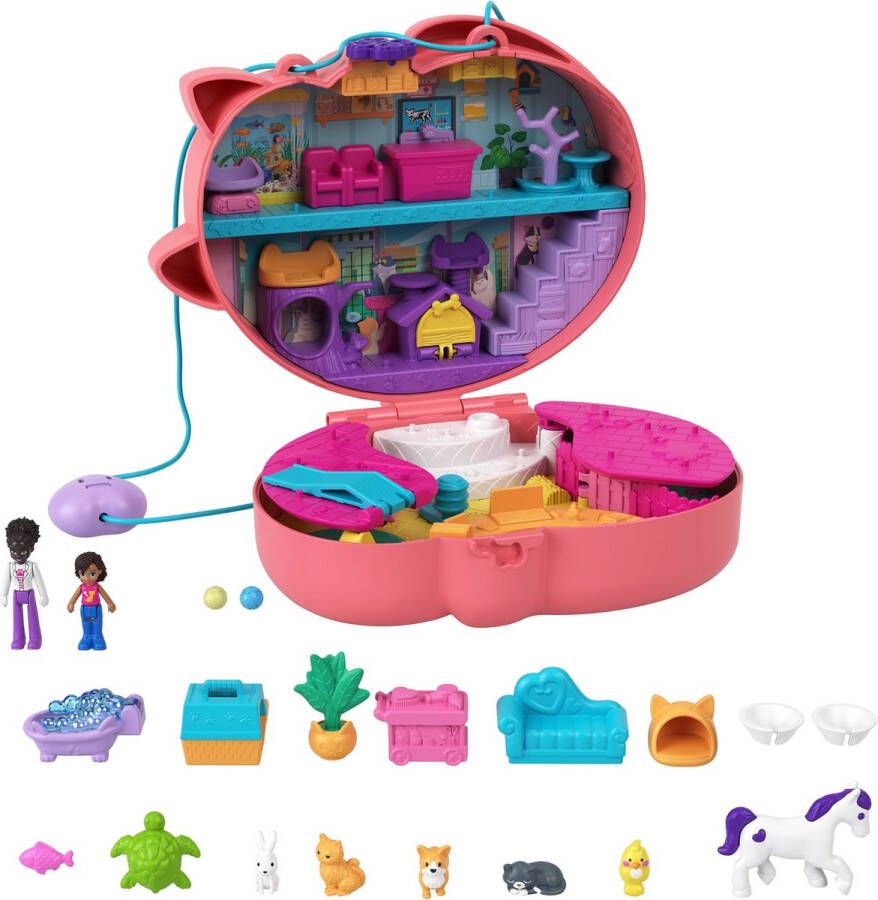 Polly Pocket starring Shani Knuffelkat koffer Speelfigurenset