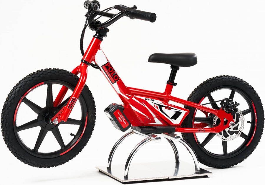 Polovolt ST16 Elektrische Kinderfiets Kinder Loopfiets 16 Rood
