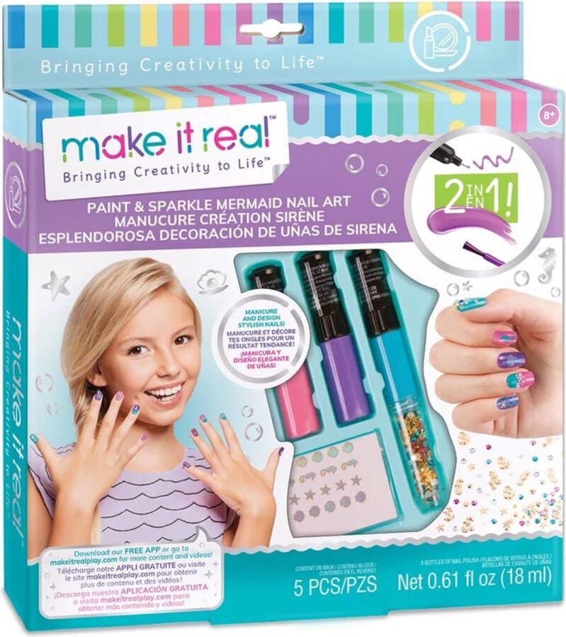 Polymark Make it Real Bringing Creativity to Life Set voor het maken van manicure Manicureset met zeemeermin-motief