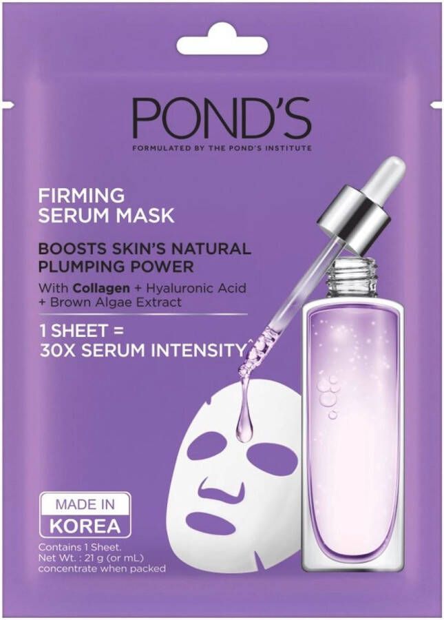 Pond's POND´S Firming Serum Gezichtsmasker Voor een Stralende en Stevige Huid Met Collageen Hyaluronzuur en Algen Extract 21g