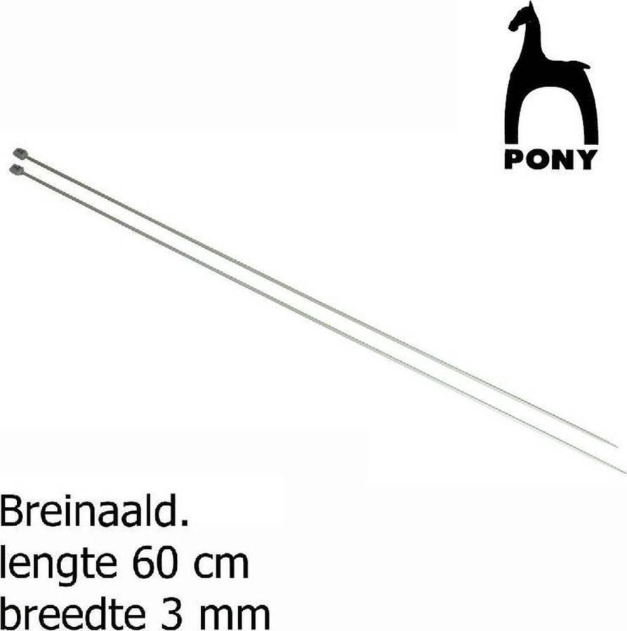Pony breinaalden 60 cm 3 mm