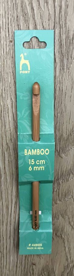 Pony haaknaald Bamboo 15 cm 6 mm