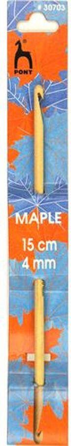Pony Maple houten haaknaald 15 cm 4 mm