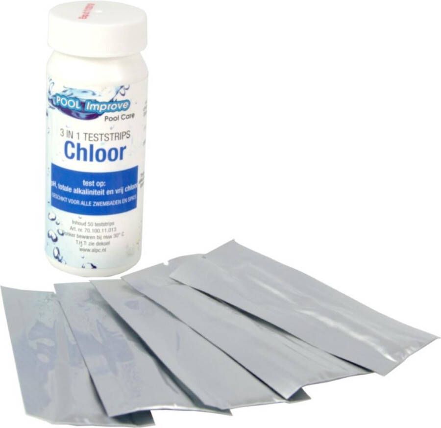 Pool Improve Teststrips Ph alkaliteit vrij Chloor 3 In 1