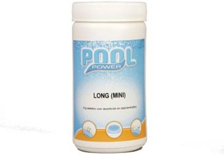 Pool Power Mini Flacon Desinfectie- en Anti-algmiddel voor Zwembaden 1 kg (Chloor tabletten 90% actief chloor)