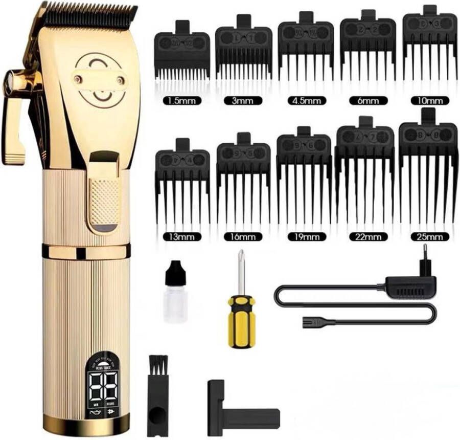 POP Barbers P800 Hair Trimmer Clippers Gold Metal Tondeuse hair cutter Professional barber Hair Clipper -Tondeuse -TRIMMER Tondeuse kappers Elektrische Tondeuse 7200 Speed ​​ Trimmer Salon Kappers Gereedschap