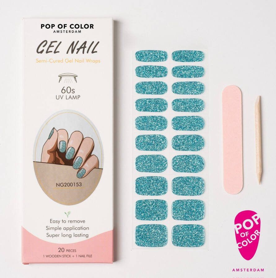 Pop of Color Amsterdam Blue Da Ba Dee Gel nail wraps UV nail wraps Gel nail stickers Gel nail foil Nail stickers Gel nagel wraps UV nagel wraps Gel nagel Stickers Nagel wraps Nagel stickers