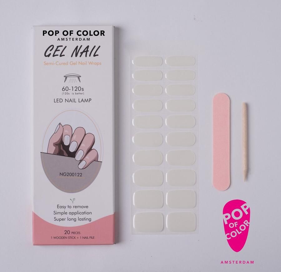 Pop of Color Amsterdam Glazed White Gel nail wraps UV nail wraps Gel nail stickers Gel nail foil Nail stickers Gel nagel wraps UV nagel wraps Gel nagel Stickers Nagel wraps Nagel stickers