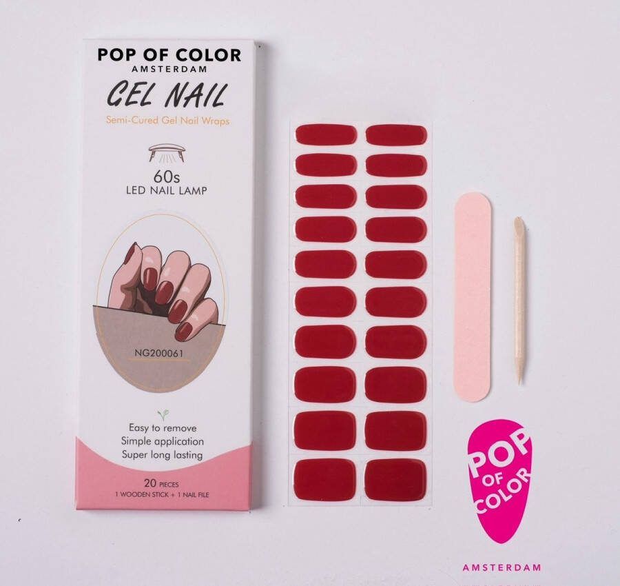 Pop of Color Amsterdam Red Wine Gel nail wraps UV nail wraps Gel nail stickers Gel nail foil Nail stickers Gel nagel wraps UV nagel wraps Gel nagel stickers Nagel wraps Nagel stickers