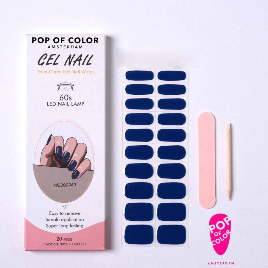 Pop of Color Amsterdam Sailor Blue Gel nail wraps UV nail wraps Gel nail stickers Gel nail foil Nail stickers Gel nagel wraps UV nagel wraps Gel nagel Stickers Nagel wraps Nagel stickers