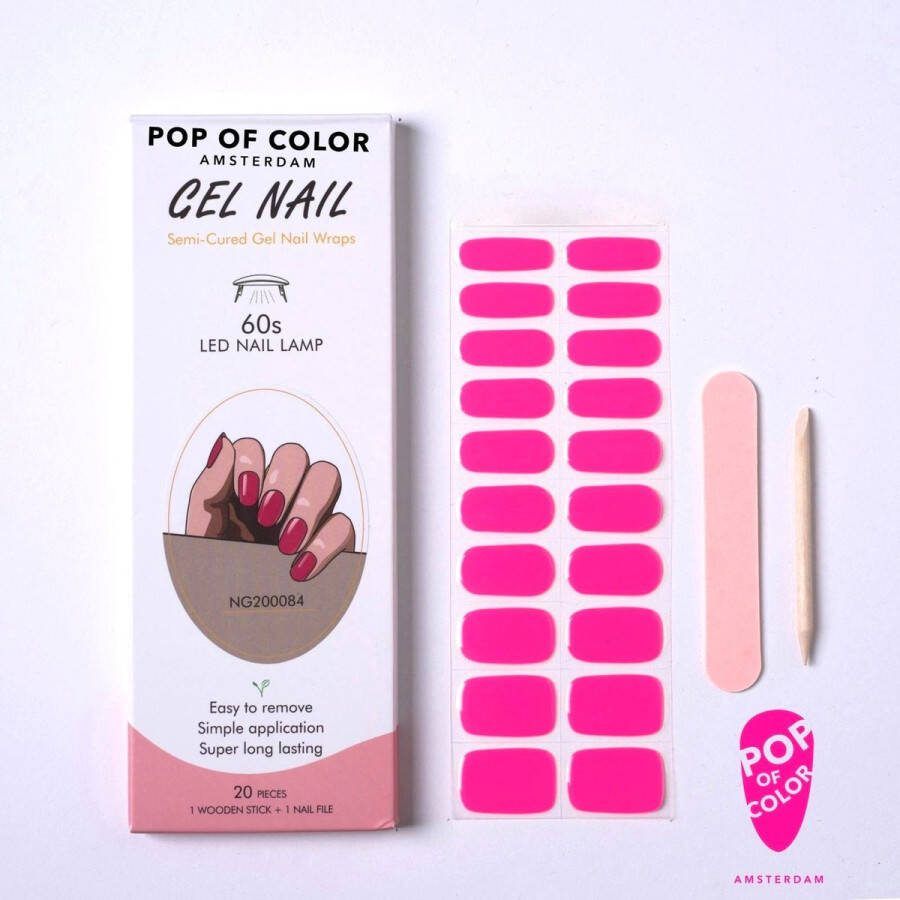 Pop of Color Amsterdam Screaming Pink Gel nail wraps UV nail wraps Gel nail stickers Gel nail foil Nail stickers Gel nagel wraps UV nagel wraps Gel nagel Stickers Nagel wraps Nagel stickers