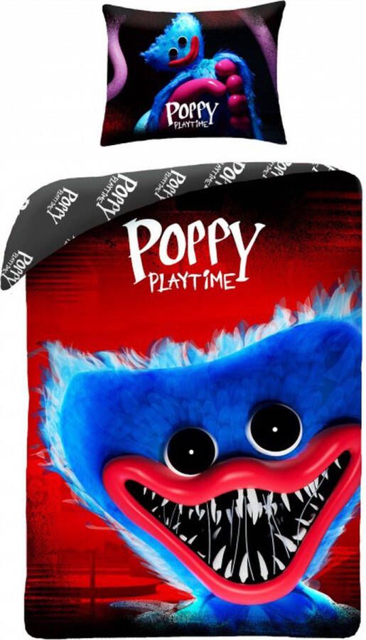 Poppy Playtime Huggy Wuggy Dekbedovertrek Eenpersoons 140 x 200 + 70 x90 cm Katoen