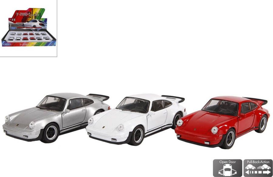 Porsche 3 x model S rood wit en grijs 11.5 x 5 x 4 cm