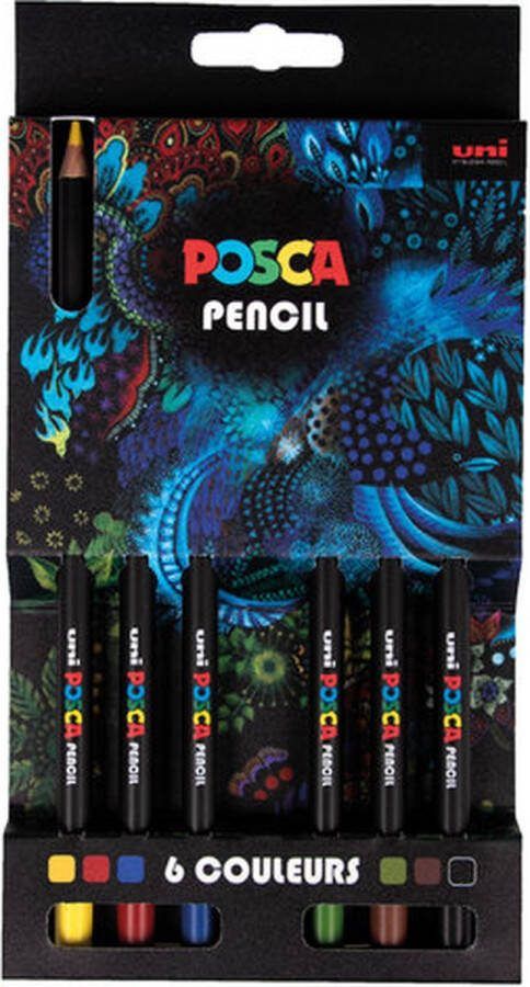 Posca pencils Kleurpotloden Universeel Set 6 kleuren