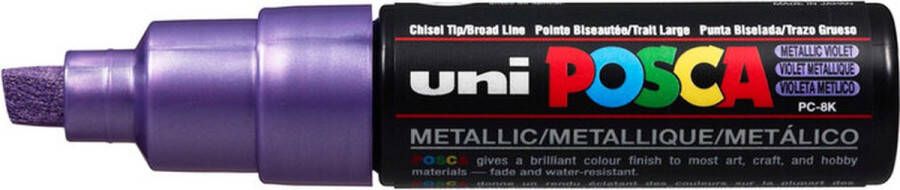 Posca Krijtstift Chalkmarker Universele Marker Uni Marker Metalic Paars PC-8K 8mm Beitelpunt Large 1 stuk