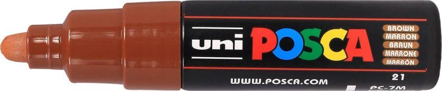 Posca PC-7M Kleur Bruin 4.5–5.5 mm Breed Rond Geschikt op vele materialen zoals kunststof hout karton papier glas textiel…