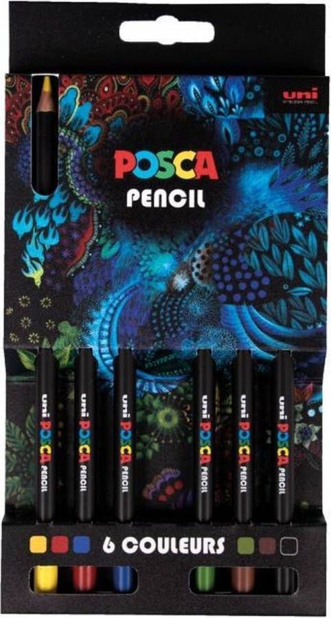 Posca Pastel kleurpotloden Penselenset 6 kleuren Voor verschillende ondergronden