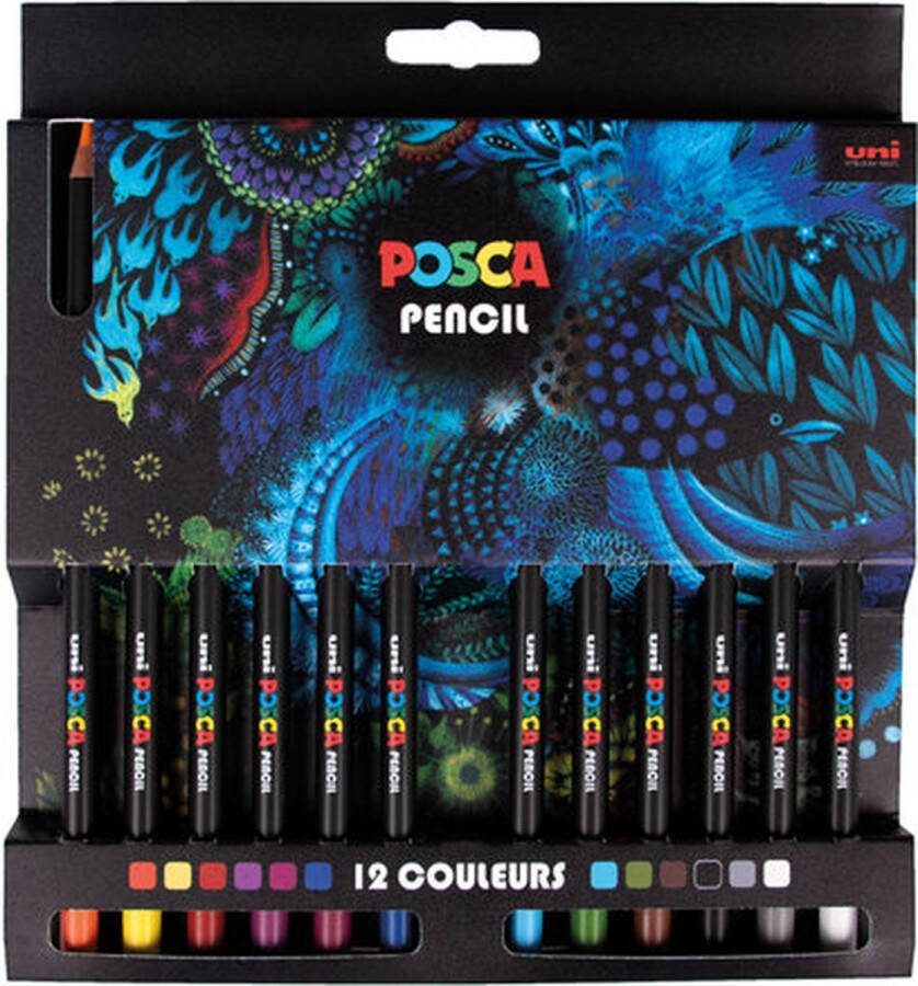 Posca pencils Kleurpotloden Universeel Set 12 kleuren
